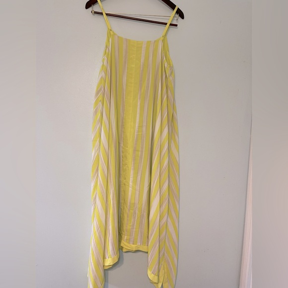 Lane Bryant neon green handkerchief dress - Picture 2 of 6